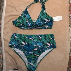 Never worn, two piece, high-waisted bikini